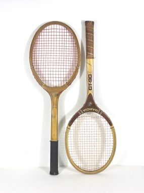 Curated Set of Antique Sport Tennis Rackets for Designer Decorating Wood Racquet